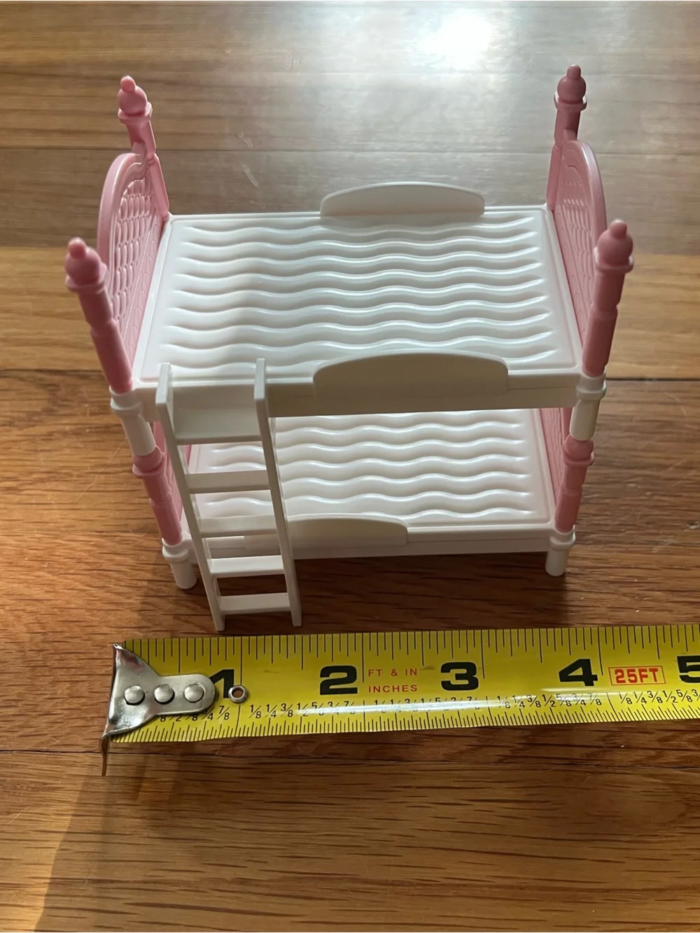 Pair of White and Pink Doll Beds with Ladder